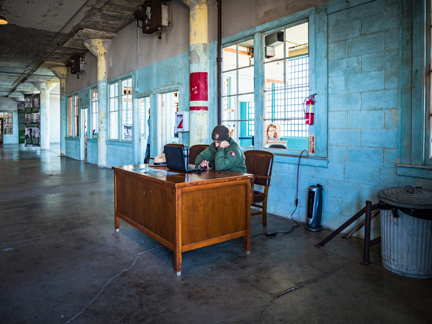 alcatraz laptop inside building
