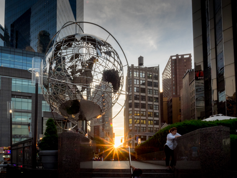 columbus circle sunset, new york, Megan Crandlemire Photography