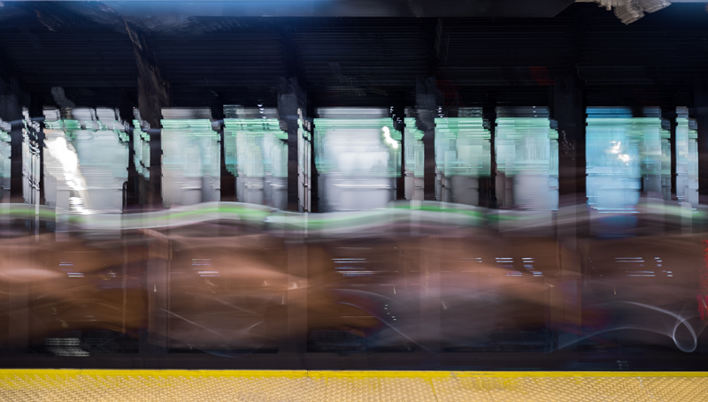 new york subway long expsoure, Megan Crandlemire Photography