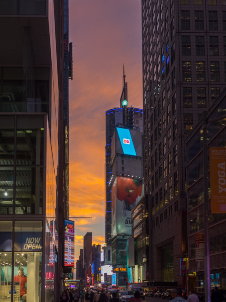 sunset times square new york, Megan Crandlemire Photography